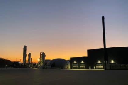 Linkogas biogasanlaeg solopgang