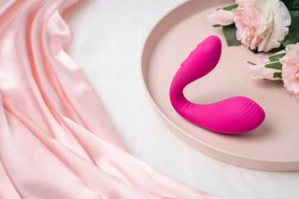 a pink object sitting on top of a pink plate