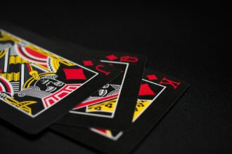 Black Playing Cards on Black Background